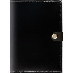 Обложка для паспорта "Attomex" 9,7x14 см натуральная кожа шик гладкая, прозрачные ПВХ клапаны с отделами для визиток и сим карты, на кнопке, черная