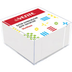 Куб бумажный для записей "deVENTE" 90x90x50 мм белый, непроклеенный, офсет 100 г/м², белизна 92%, в прозрачной пластиковой подставке