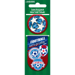 Набор закладок для книг "deVENTE. Play Football" магнитных бумажных, 2 шт в блистерной упаковке, размер прямоугольной закладки в сложенном виде 35x60мм, диаметр круглой закладки 35 мм