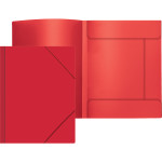 Папка с резинкой "Attomex" A4, 450 мкм, фактура "песок" угловая резинка, 3 клапана, непрозрачная красная