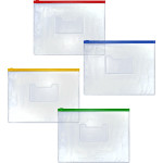 Папка на молнии "deVENTE" A5+ (250x190 мм) ПВХ 150 мкм, с карманом для визитной карточки, молния 4 цвета ассорти