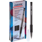 Ручка гелевая "deVENTE. Smoky" d=0,7 мм, с полупрозрачным корпусом и резиновым держателем, игольчатый пишущий узел, индивидуальная маркировка, черная