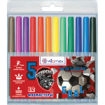 Фломастеры "Attomex. Football Club" 12 цветов с вентилируемым колпачком, в пластиковом блистере