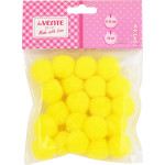 Набор помпонов для творчества "deVENTE" 25 мм, 20 шт, цвет желтый, в пластиковом пакете с блистерным подвесом