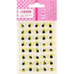 Глазки декоративные "deVENTE" круглые пластиковые, с ресницами, цвет желтый, 10 мм, 40 шт в пластиковом пакете с блистерным подвесом