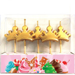 Набор свечей для торта "deVENTE. Золотые короны" 5 фигурных свечек 2x3x0,8 см, в картонном блистере