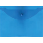 Папка-конверт на кнопке "Attomex" A4 (330x240 мм) 120 мкм, полупрозрачная синяя